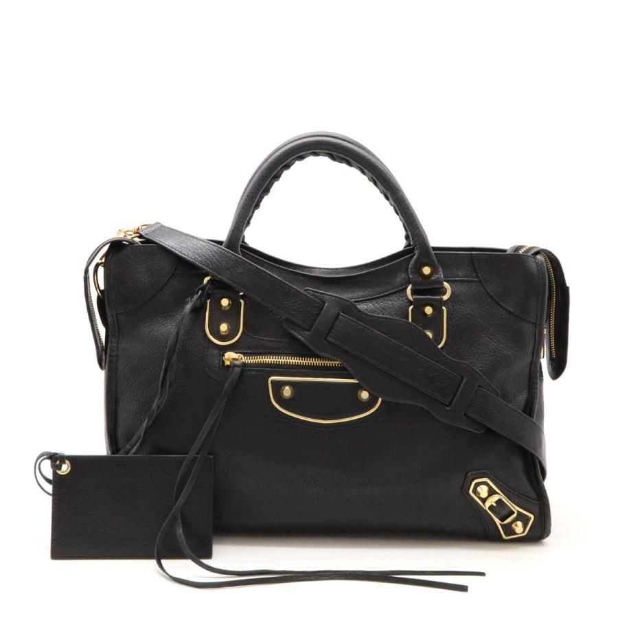 【美品】バレンシアガ クラシック メタリックエッジシティ ハンドバッグ 2way BALENCIAGA バレンシアガ クラシック メタリック エッジ シティ