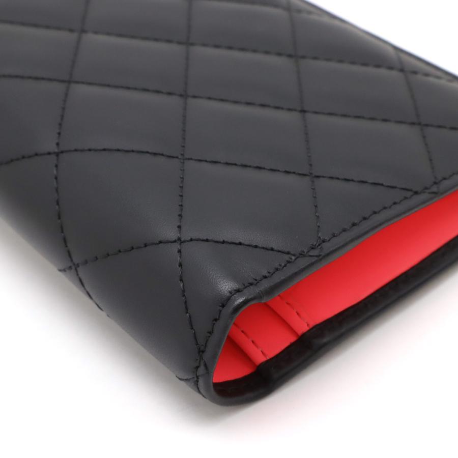 CHANEL シャネル カンボンライン ココマーク 2つ折長財布 二つ折り長財布 ソフトカーフ レザー エナメル ブラック 黒 A26717 | CHANEL | 02