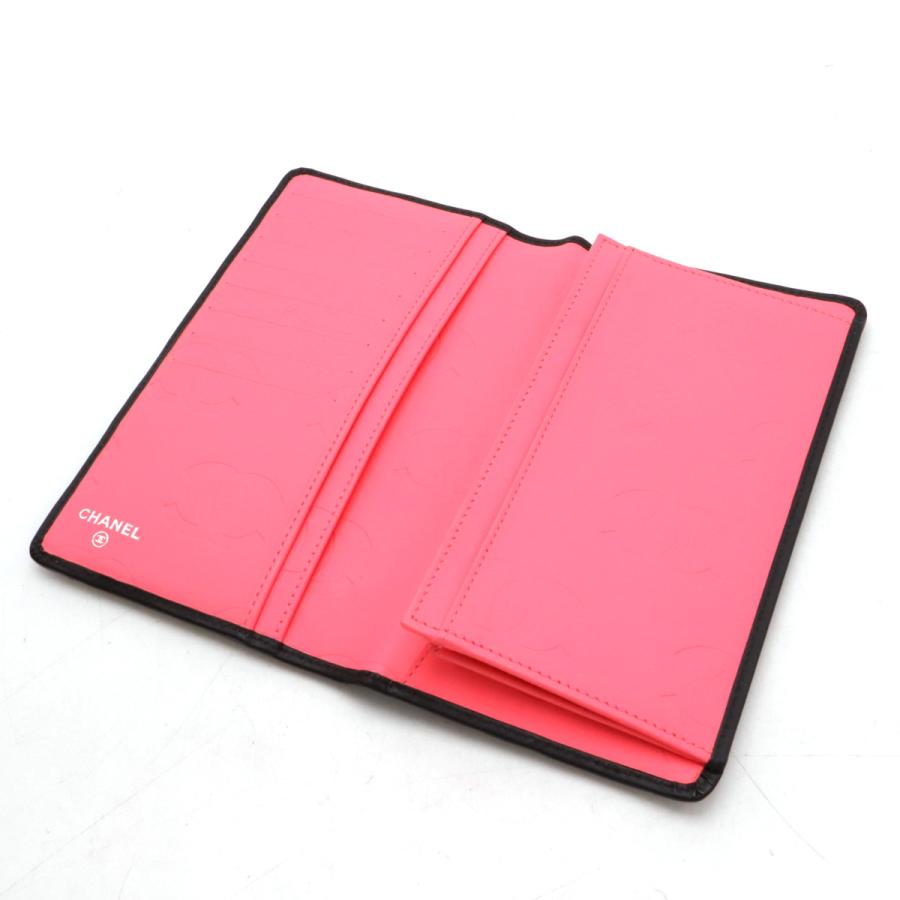 CHANEL シャネル カンボンライン ココマーク 2つ折長財布 二つ折り長財布 ソフトカーフ レザー エナメル ブラック 黒 A26717 | CHANEL | 03