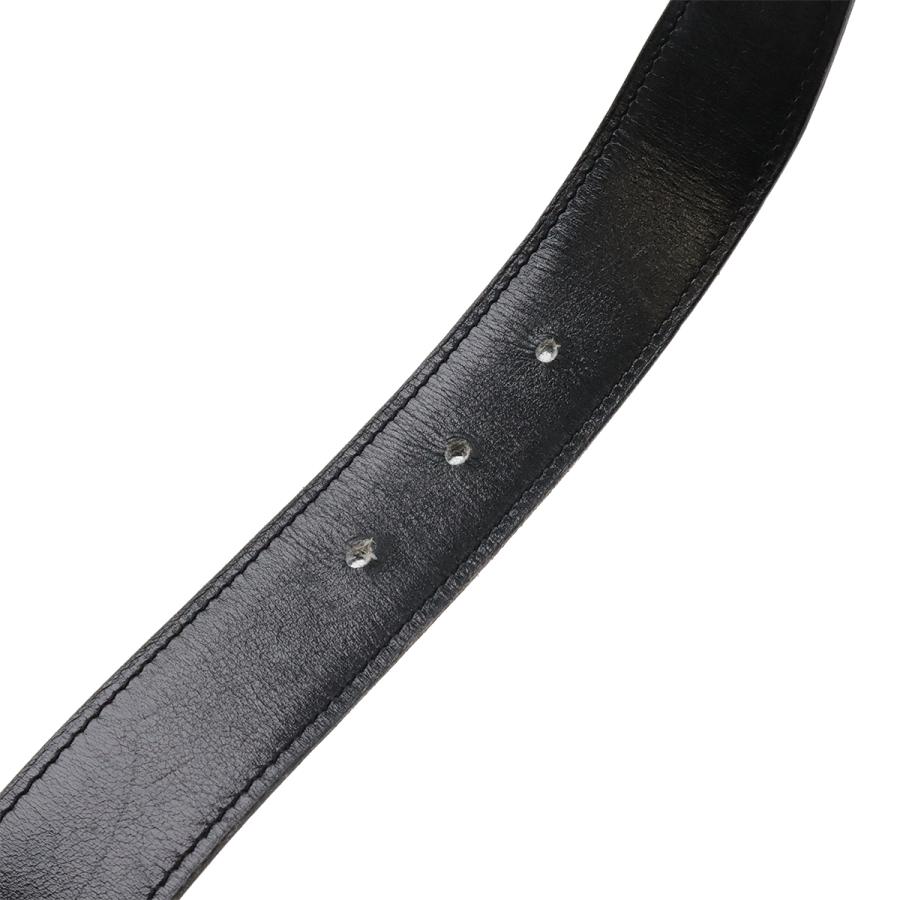 HERMES エルメス Hギヨシェ Hベルト リバーシブル レザー ブルージーン 青 ブラック 黒 シルバー金具 #80 □P刻印 | HERMES | 04