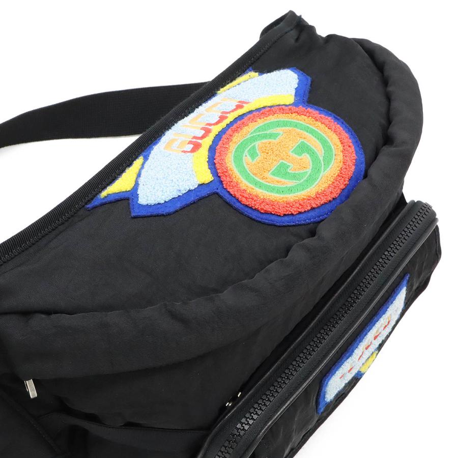 GUCCI グッチ テリークロス パッチ ウエストバッグ ボディバッグ 2WAY リュックサック バックパック パッチワーク ナイロン ブラック | GUCCI | 04