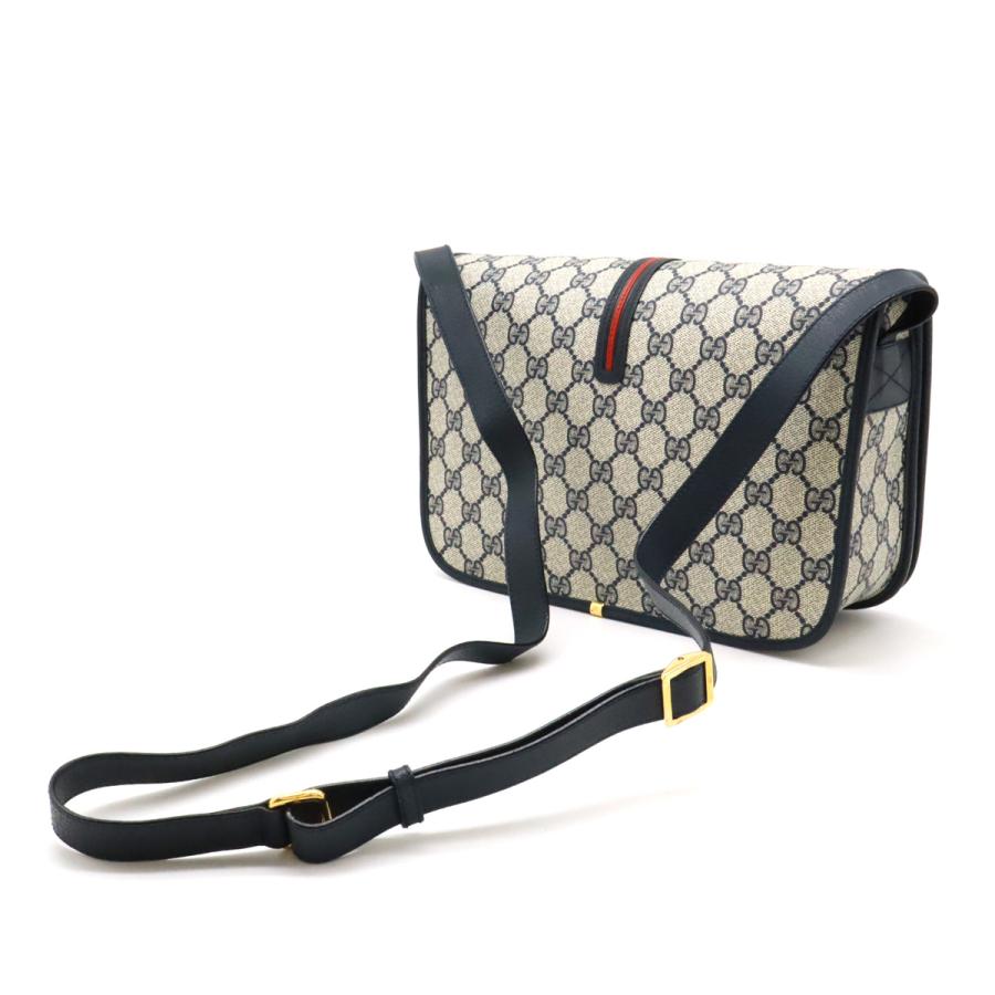 GUCCI オールドグッチ GG シェリーライン ネイビー ショルダーバッグ