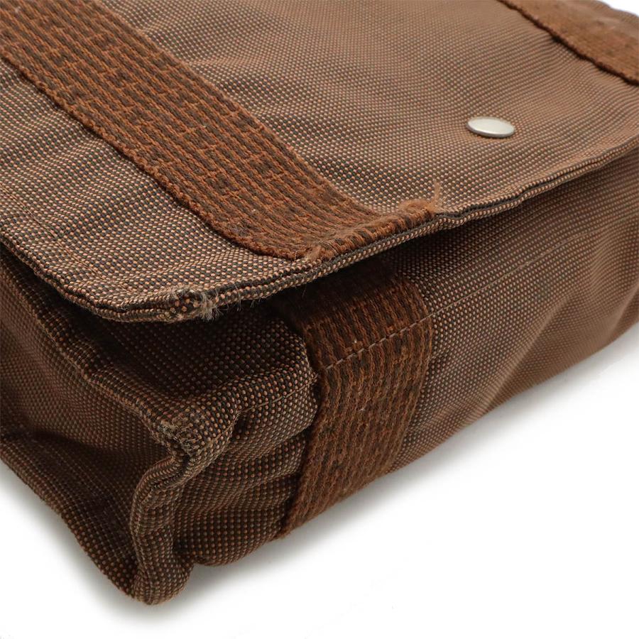 HERMES エルメス エールライン バサスPM ショルダーバッグ メッセンジャーバッグ キャンバス 茶 ブラウン シルバー金具 | HERMES | 02