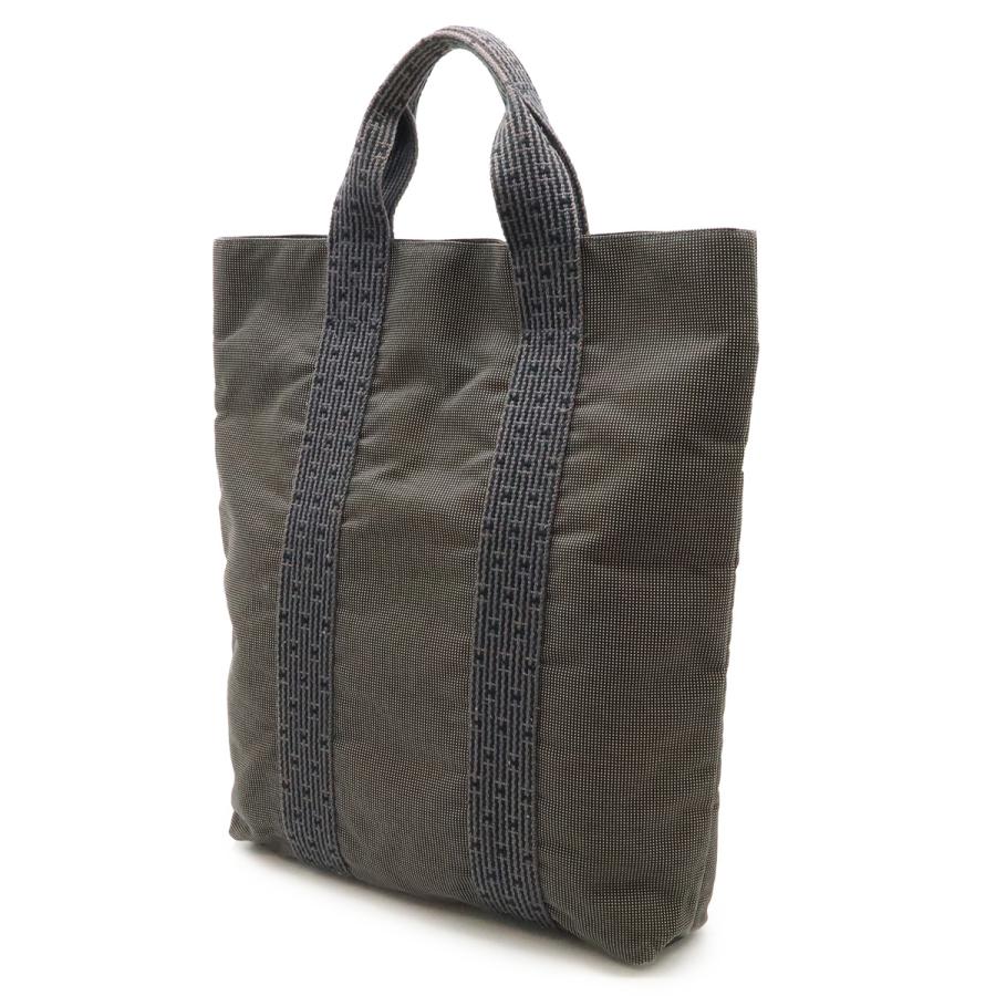 HERMES エルメス エールライン カバス トートバッグ 縦長 キャンバス グレー ブラック 黒 | HERMES | 01