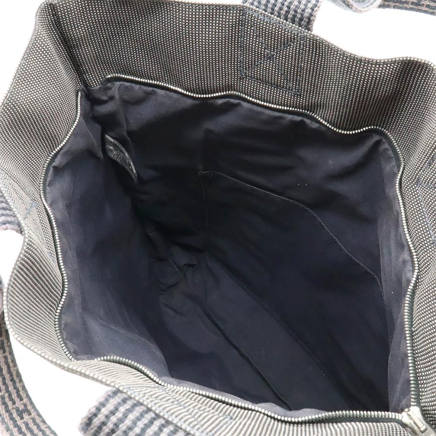 HERMES エルメス エールライン カバス トートバッグ 縦長 キャンバス グレー ブラック 黒 | HERMES | 06