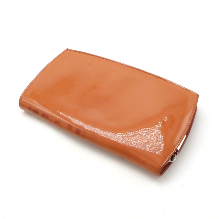 CHANEL シャネル メイクアップ ココマーク ラウンドファスナー 長財布 エナメル パテントレザー オレンジ シルバー金具 A47662 | CHANEL | 01