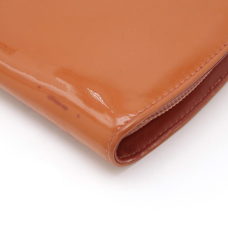 CHANEL シャネル メイクアップ ココマーク ラウンドファスナー 長財布 エナメル パテントレザー オレンジ シルバー金具 A47662 | CHANEL | 02