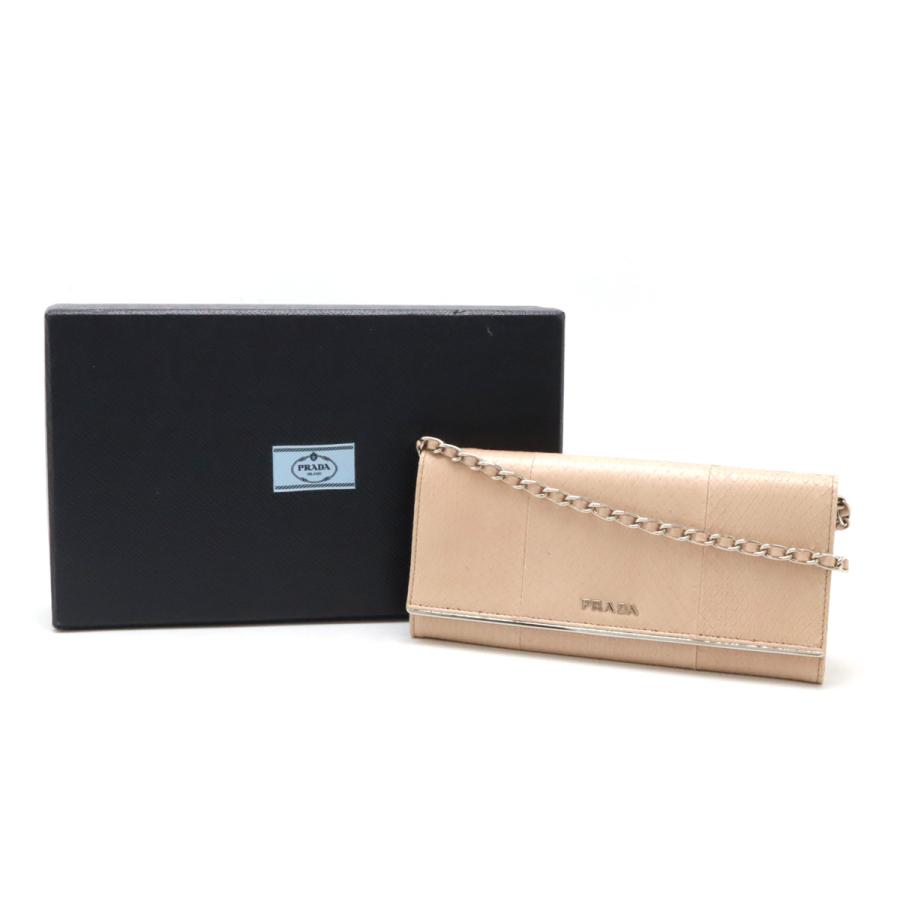 PRADA プラダ AYERS METAL チェーンウォレット ショルダーバッグ 2WAY クラッチバッグ パイソン レザー NUDO ベージュ 海外ブティック購入品 1MT290 | PRADA | 08