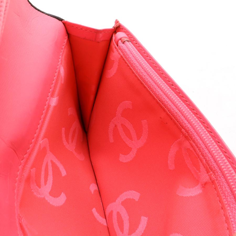 CHANEL シャネル カンボンライン ココマーク 2つ折長財布 二つ折長財布 レザー ソフトカーフ ブラック 黒 ホワイト 白 ピンク A26717 | CHANEL | 04