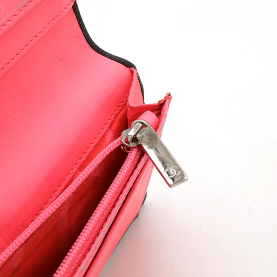 CHANEL シャネル カンボンライン ココマーク 2つ折長財布 二つ折長財布 レザー ソフトカーフ ブラック 黒 ホワイト 白 ピンク A26717 | CHANEL | 05