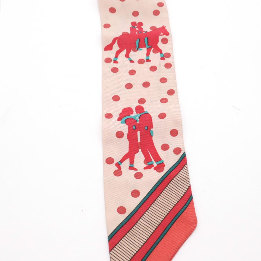 HERMES エルメス TWELL ツイリー ツイル トゥイリー スカーフ Les Nouveaux Amoureux de Paris 新パリの恋人たち シルク100% ピンク | HERMES | 02