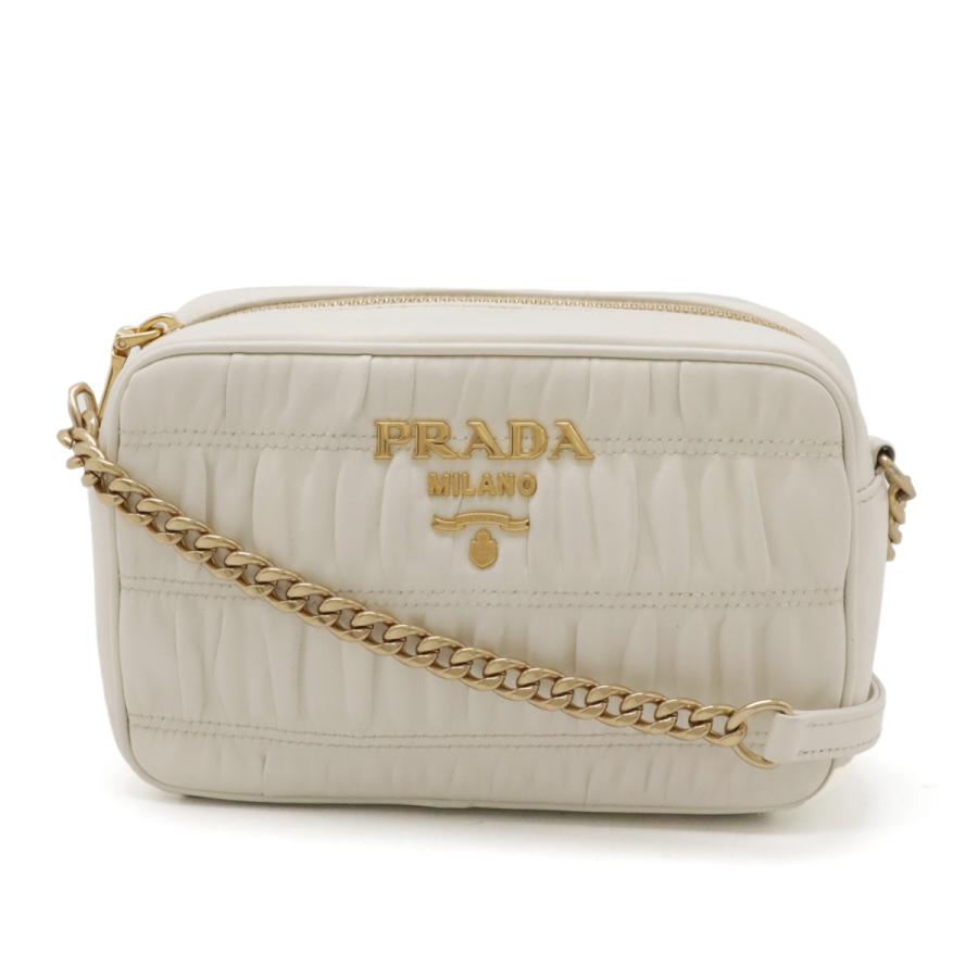 PRADA プラダ ナッパ ゴーフル ギャザー ショルダーバッグ PRADA プラダ ナッパ ゴーフル ギャザー ショルダーバッグ