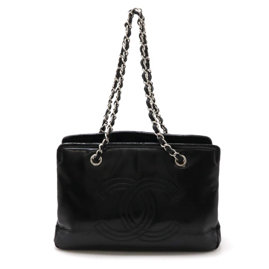 CHANEL シャネル トートバッグ パテント チェーンショルダー - トート 