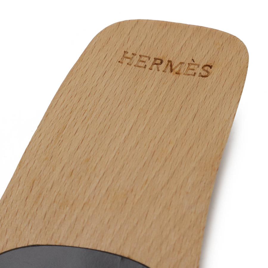 HERMES エルメス ウッドサンダル ミュール ベルトモチーフ レザー ブラック 黒 シルバー金具 #37 日本サイズ約24cm | HERMES | 05