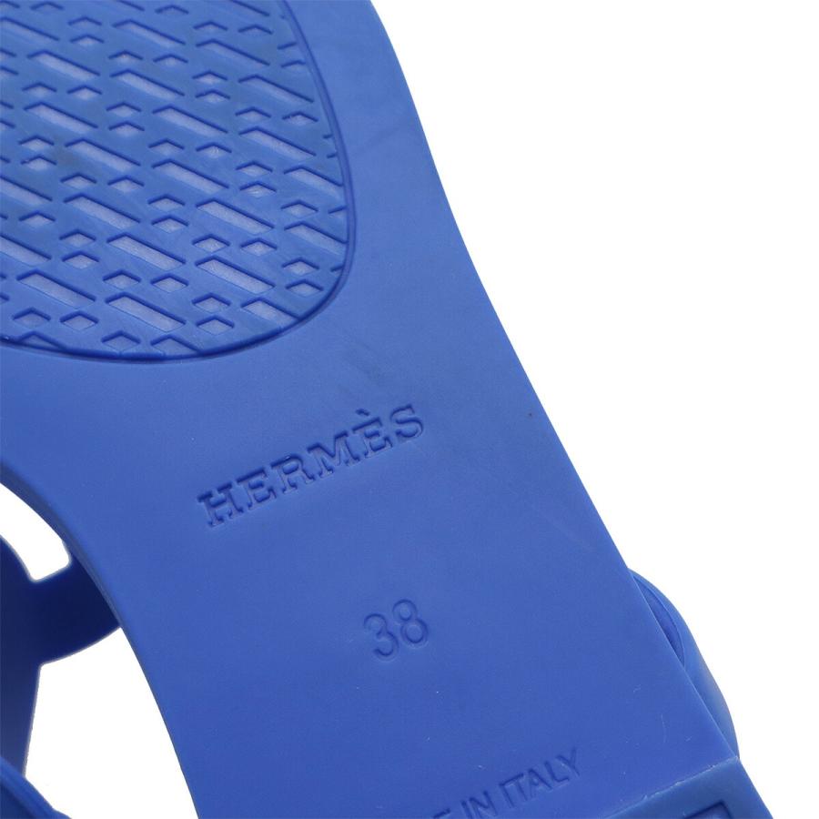 HERMES エルメス エジェリ シェーヌダンクル ビーチサンダル トングサンダル ラバー ブルー 青 #38 日本サイズ約24.5cm | HERMES | 05