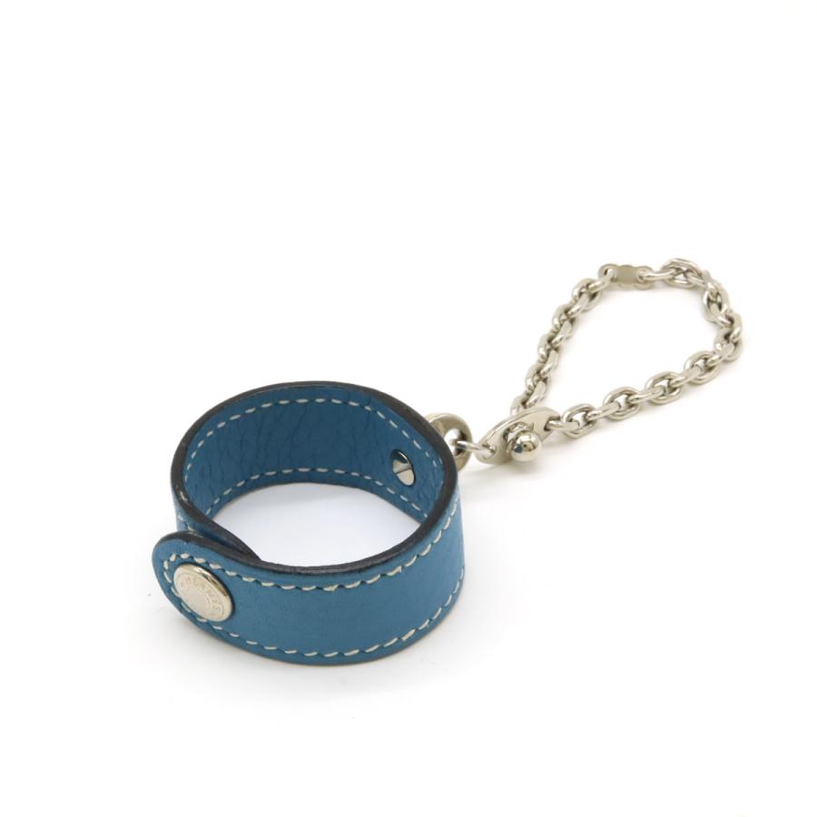 HERMES エルメス グローブホルダー レザー ブルージーン ライトブルー 水色 GP シルバー金具 □H刻印 | HERMES