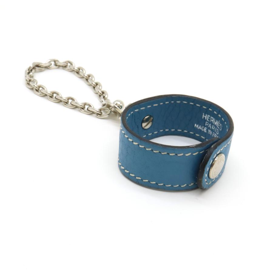 HERMES エルメス グローブホルダー レザー ブルージーン ライトブルー 水色 GP シルバー金具 □H刻印 | HERMES | 01