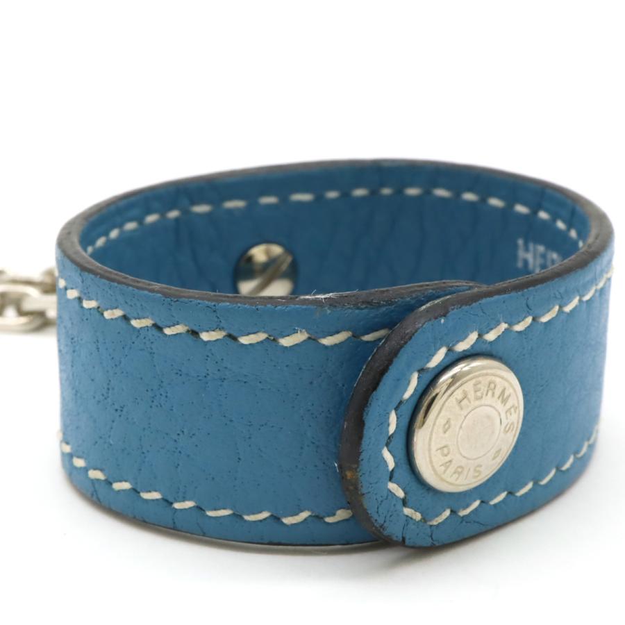 HERMES エルメス グローブホルダー レザー ブルージーン ライトブルー 水色 GP シルバー金具 □H刻印 | HERMES | 02
