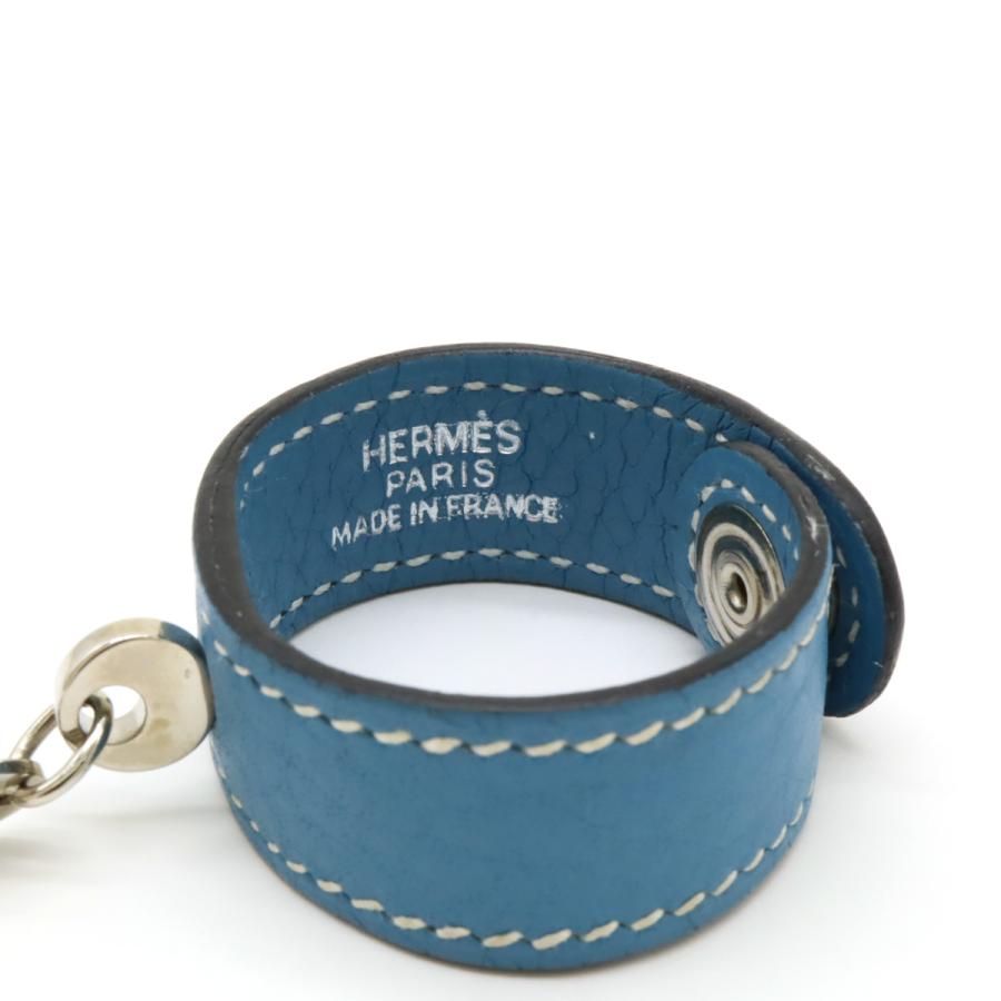 HERMES エルメス グローブホルダー レザー ブルージーン ライトブルー 水色 GP シルバー金具 □H刻印 | HERMES | 03