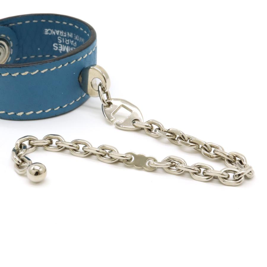 HERMES エルメス グローブホルダー レザー ブルージーン ライトブルー 水色 GP シルバー金具 □H刻印 | HERMES | 04