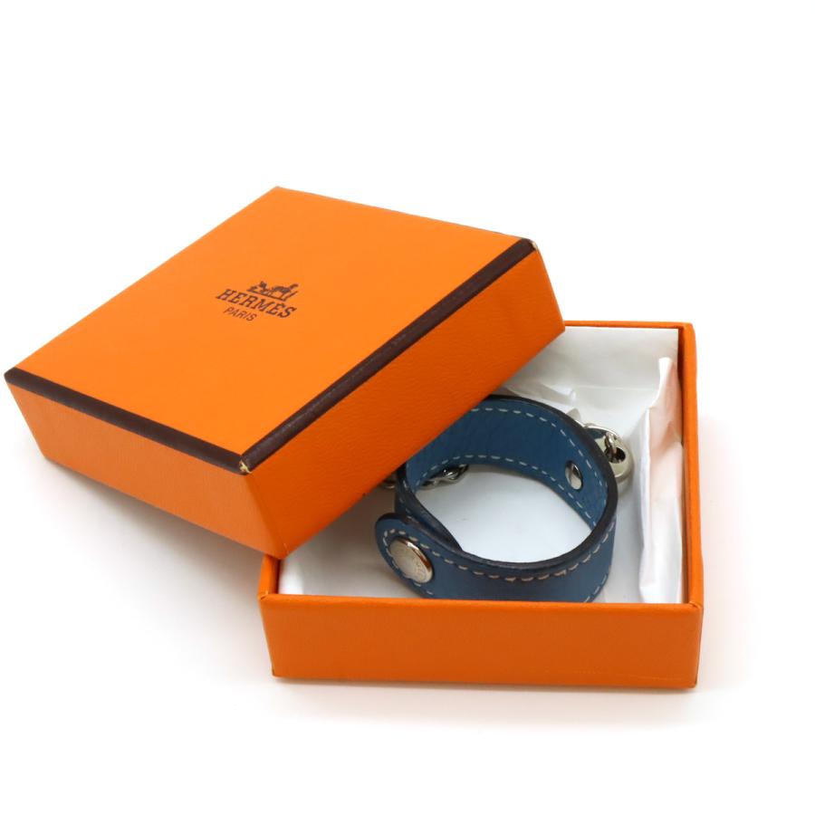 HERMES エルメス グローブホルダー レザー ブルージーン ライトブルー 水色 GP シルバー金具 □H刻印 | HERMES | 05