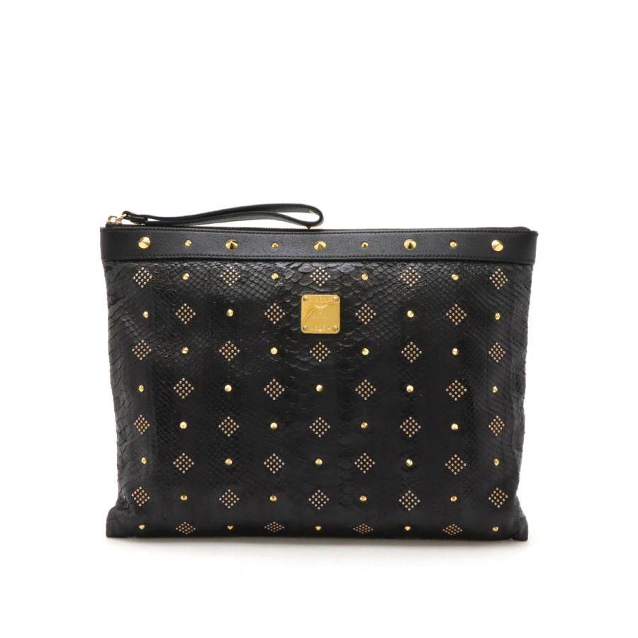 MCM エムシーエム クラッチバッグ セカンドバッグ スタッズ パイソン調 