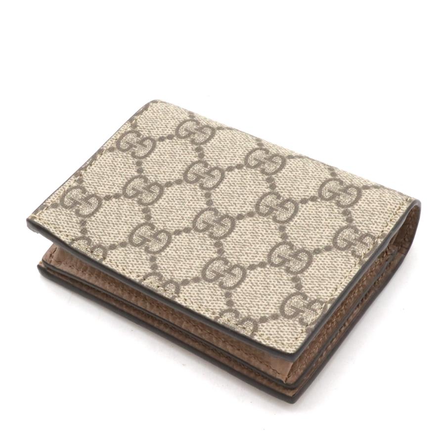 GUCCI グッチ ダブルG GGスプリーム カードケース ウォレット 2つ折財布 二つ折り財布 ベージュ ダスティピンク オンライン限定品 658610 | GUCCI | 01