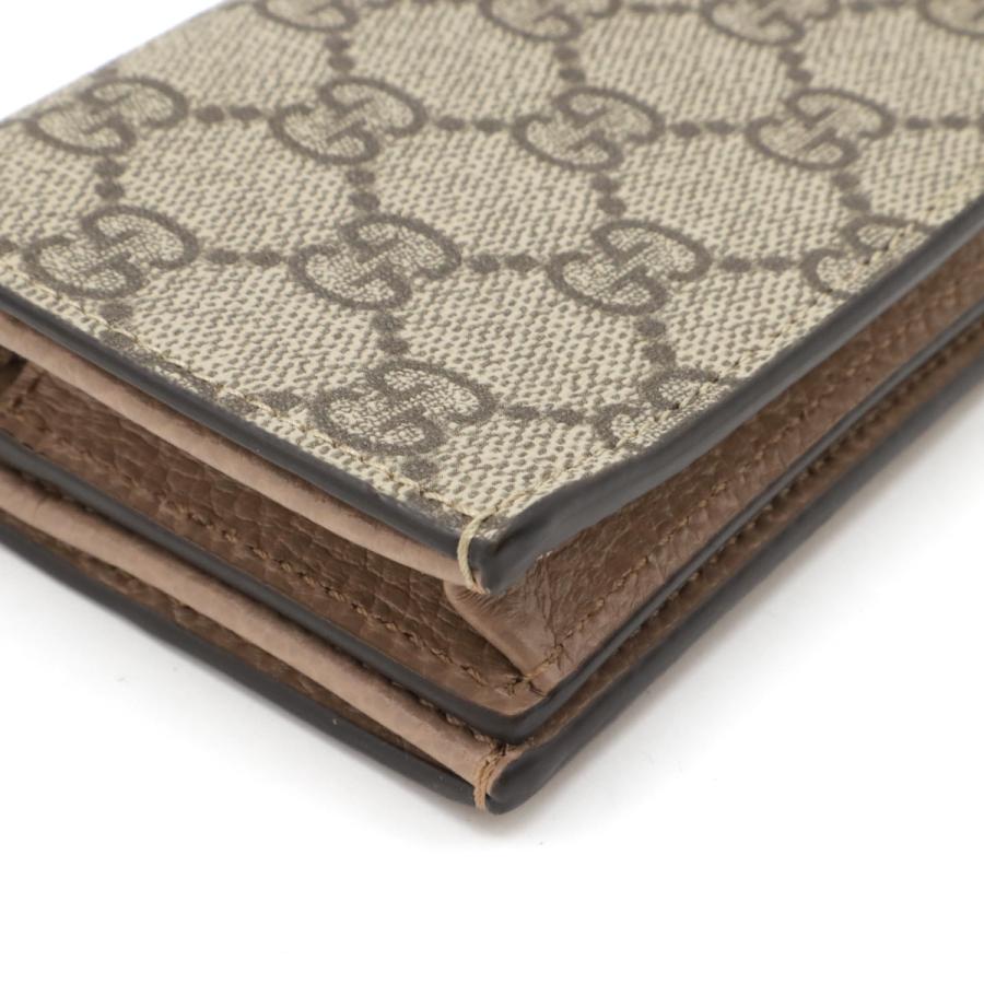 GUCCI グッチ ダブルG GGスプリーム カードケース ウォレット 2つ折財布 二つ折り財布 ベージュ ダスティピンク オンライン限定品 658610 | GUCCI | 02