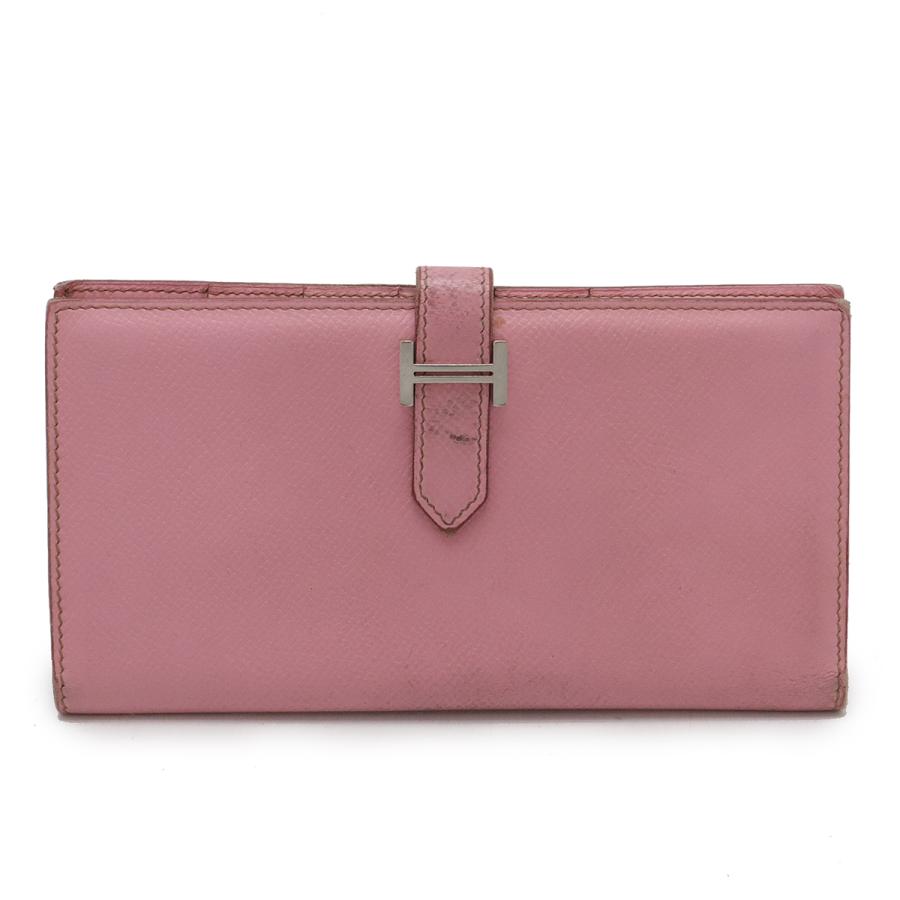 HERMES エルメス ベアン クラシック 2つ折長財布 二つ折り長財布 レザー ピンク シルバー金具 | HERMES