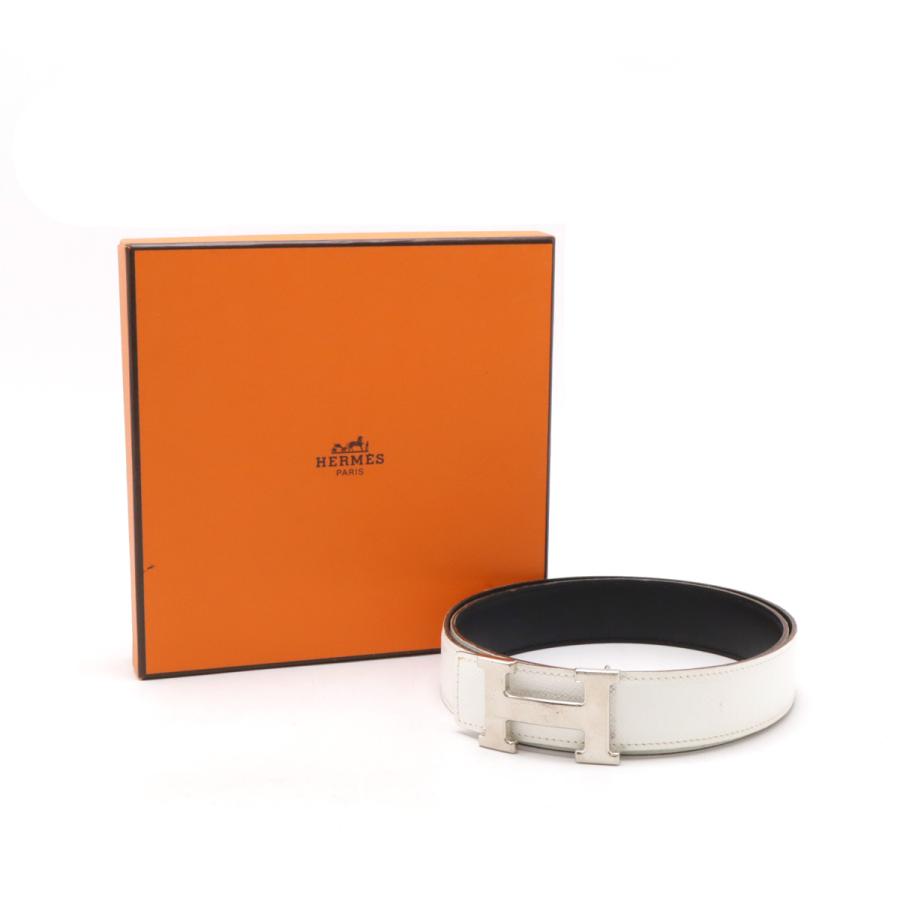 HERMES エルメス コンスタンス Hベルト リバーシブル レザー ホワイト