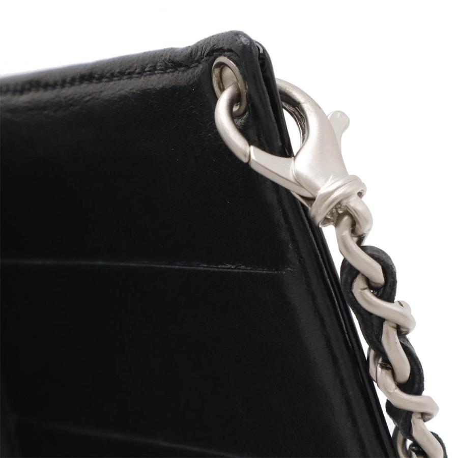 CHANEL シャネル ココマーク パスポートケース パスポートカバー カードケース パテントレザー エナメル ブラック 黒 シルバー金具 チェーン付き | CHANEL | 03