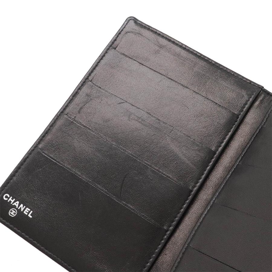 CHANEL シャネル ココマーク パスポートケース パスポートカバー カードケース パテントレザー エナメル ブラック 黒 シルバー金具 チェーン付き | CHANEL | 06