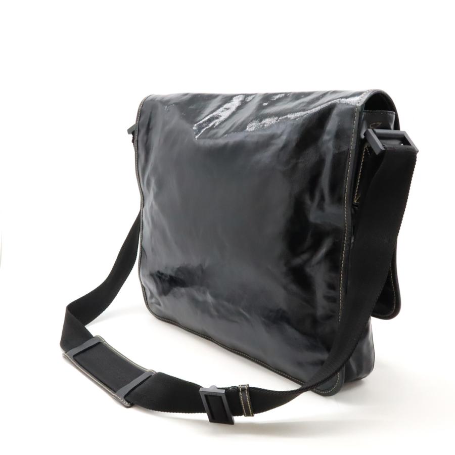 GUCCI グッチ クレストエンブレム ショルダーバッグ メッセンジャーバッグ 斜め掛け コーティングキャンバス ブラック 黒 181094_1