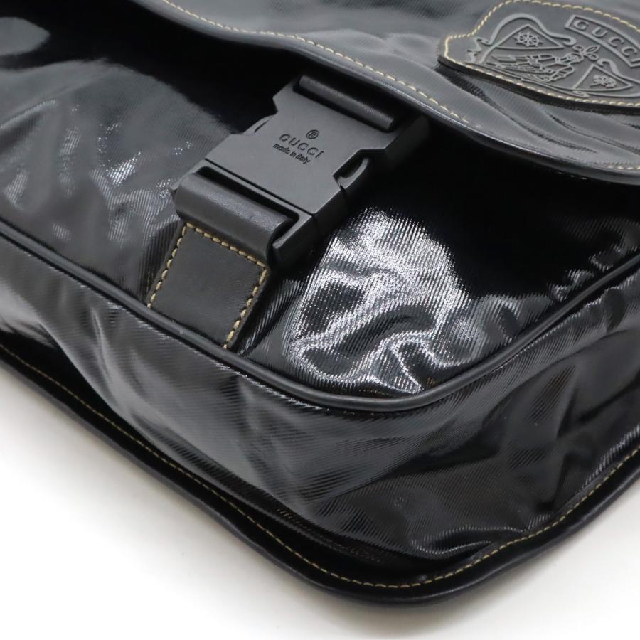 GUCCI グッチ クレストエンブレム ショルダーバッグ メッセンジャーバッグ 斜め掛け コーティングキャンバス ブラック 黒 181094 | GUCCI | 02