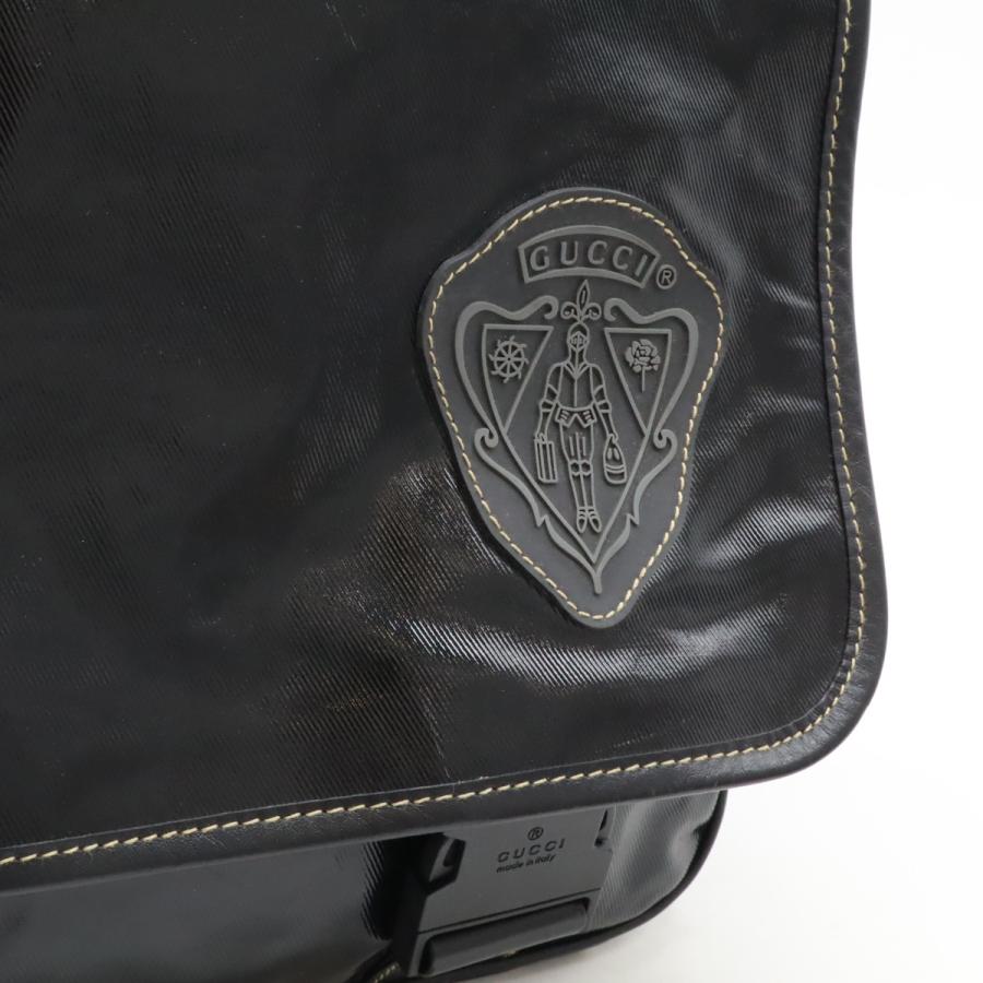 GUCCI グッチ クレストエンブレム ショルダーバッグ メッセンジャーバッグ 斜め掛け コーティングキャンバス ブラック 黒 181094_5