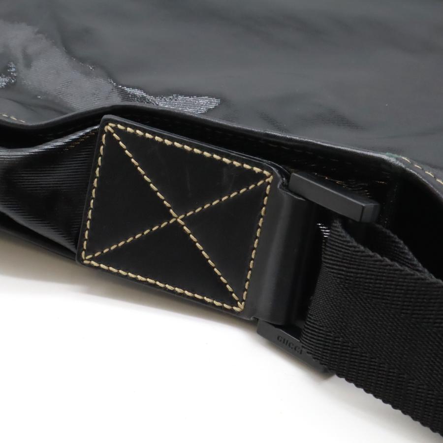 GUCCI グッチ クレストエンブレム ショルダーバッグ メッセンジャーバッグ 斜め掛け コーティングキャンバス ブラック 黒 181094 | GUCCI | 07