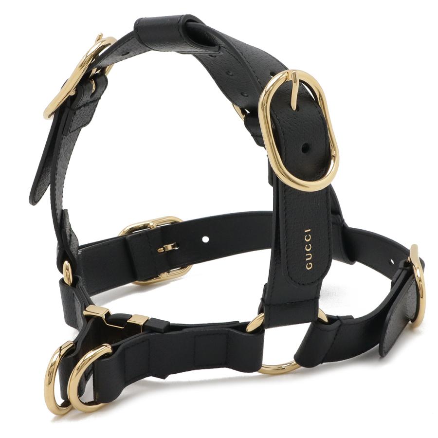 GUCCI グッチ ペット 犬 ハーネス 胴輪 レザー ブラック 黒