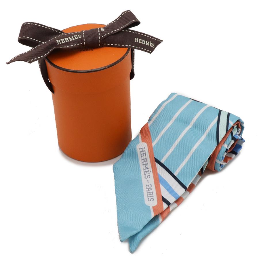 HERMES エルメス TWELL ツイリー ツイル トゥイリー スカーフ QUADRIGE BAYADERE シルク100% ライトブルー 水色 マルチカラー | HERMES | 04