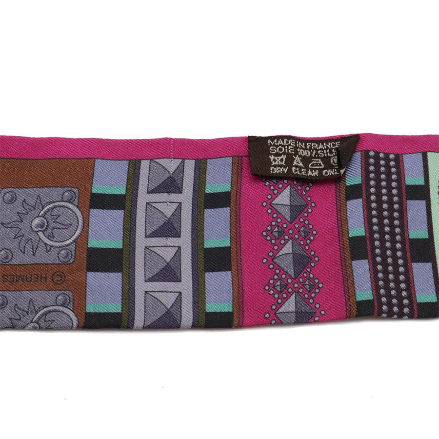 HERMES エルメス TWELL ツイリー ツイル トゥイリー スカーフ シルク100% パープル 紫 マルチカラー | HERMES | 03