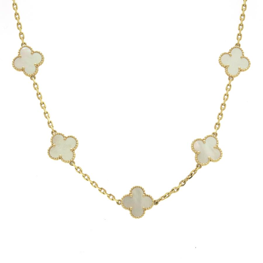 Van Cleef & Arpels ヴァン クリーフ & アーペル VCA ヴィンテージ アルハンブラ ロングネックレス 20モチーフ K18 マザーオブパール VCARA42100 | Van Cleef ＆ Arpels