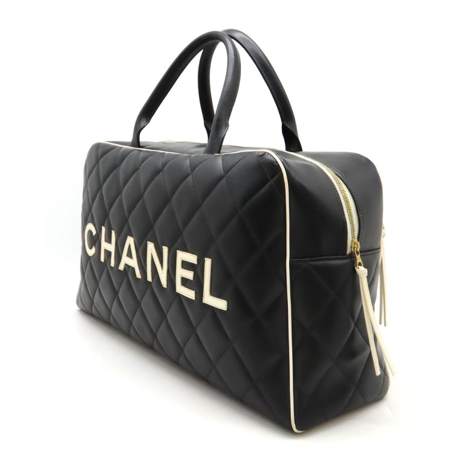 CHANEL シャネル マトラッセ ボーリングバッグ ボストンバッグ トラベルバッグ 旅行カバン レザー ブラック 黒 ホワイト 白 | CHANEL | 01