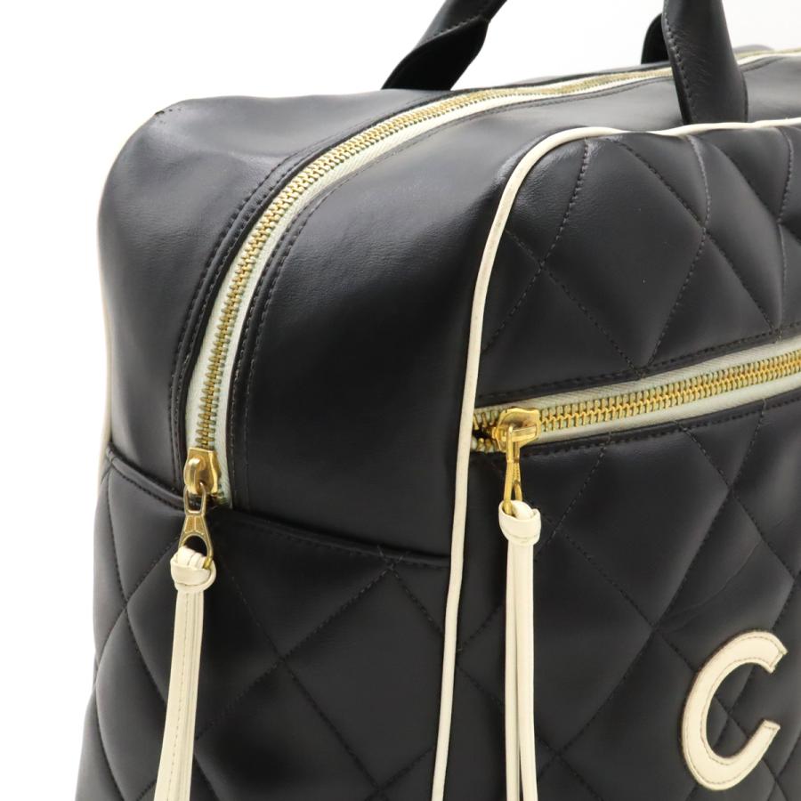 CHANEL シャネル マトラッセ ボーリングバッグ ボストンバッグ トラベルバッグ 旅行カバン レザー ブラック 黒 ホワイト 白 | CHANEL | 06