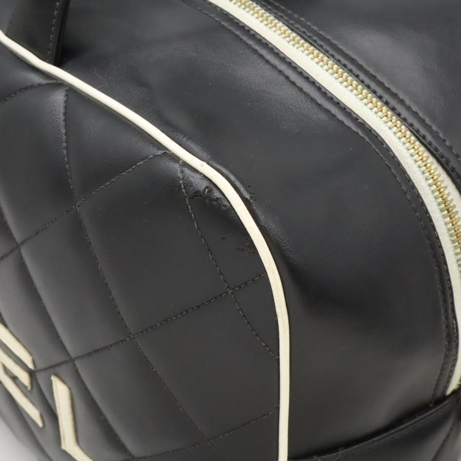 CHANEL シャネル マトラッセ ボーリングバッグ ボストンバッグ トラベルバッグ 旅行カバン レザー ブラック 黒 ホワイト 白 | CHANEL | 08