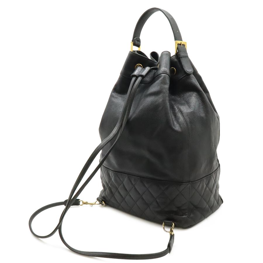 CHANEL シャネル ココマーク リュックサック ショルダーバッグ ワンショルダー 2WAY トートバッグ 巾着 ブラック 黒 ゴールド金具 | CHANEL | 01