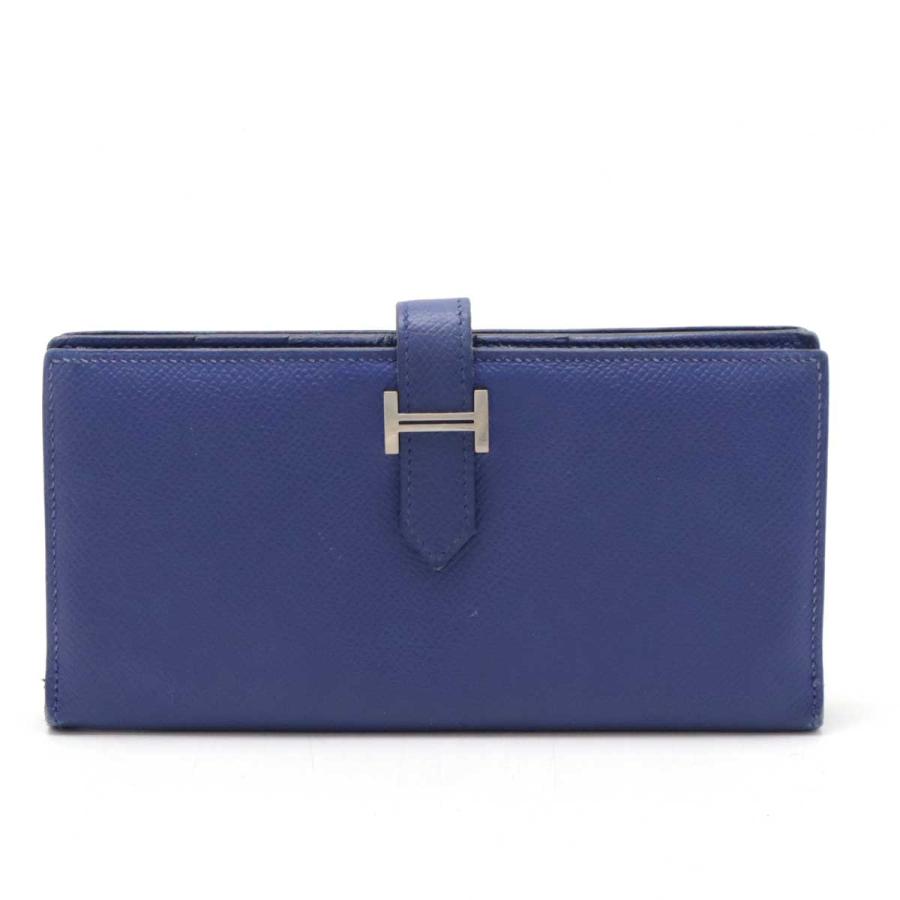 HERMES エルメス ベアンスフレ 2つ折長財布 二つ折り長財布 ヴォーエプソン レザー ブルーエレクトリック ブルー 青 シルバー金具 X刻印 | HERMES