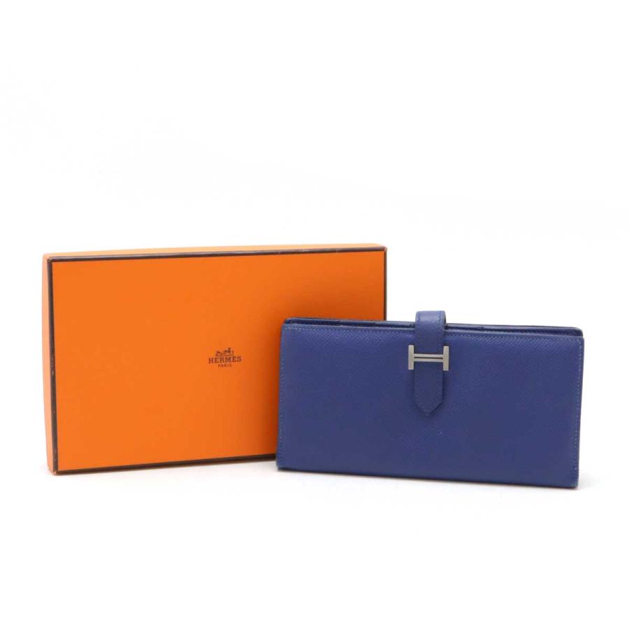 HERMES エルメス ベアンスフレ 2つ折長財布 二つ折り長財布 ヴォーエプソン レザー ブルーエレクトリック ブルー 青 シルバー金具 X刻印 | HERMES | 07