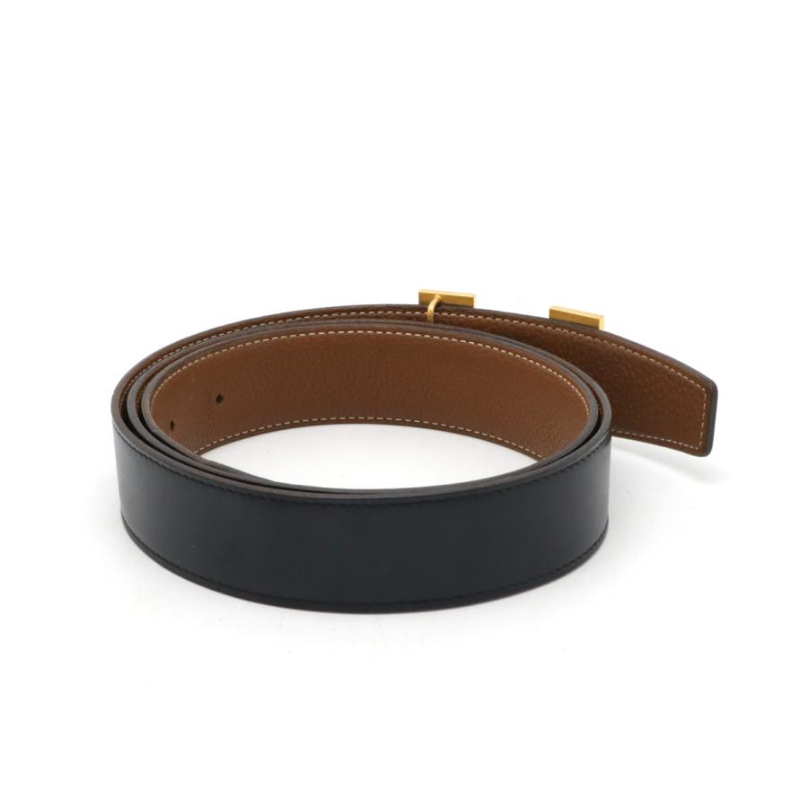 HERMES エルメス Hギヨシェ コンスタンス ギロッシュ ギローシュ Hベルト リバーシブル レザー ブラック 黒 ブラウン 茶 ゴールド金具 #95 A刻印 | HERMES | 01