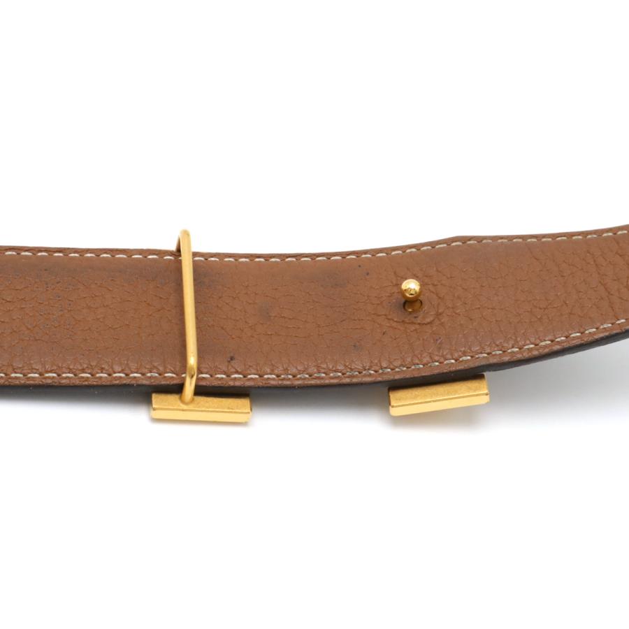 HERMES エルメス Hギヨシェ コンスタンス ギロッシュ ギローシュ Hベルト リバーシブル レザー ブラック 黒 ブラウン 茶 ゴールド金具 #95 A刻印 | HERMES | 03