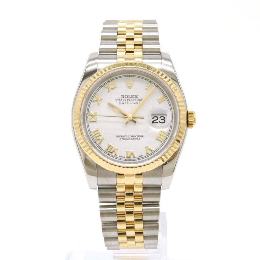 ROLEX ロレックス デイトジャスト ホワイトローマ文字盤 SS/YG  ランダム番 メンズ AT オートマ 腕時計 116233 | ROLEX