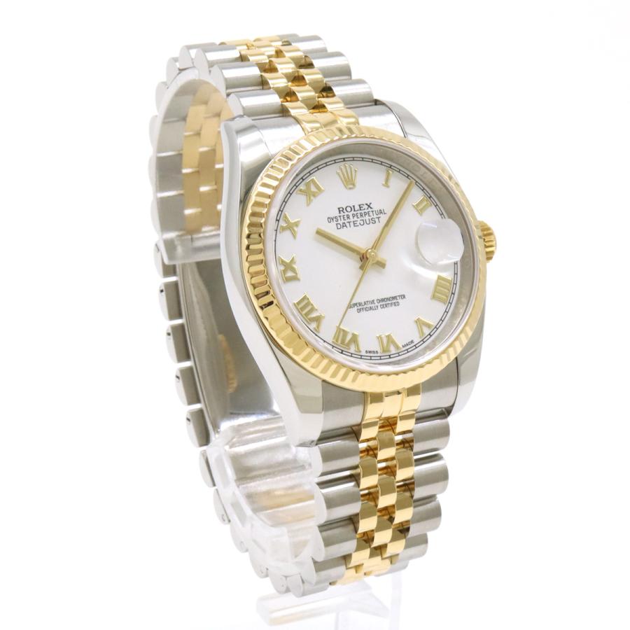 ROLEX ロレックス デイトジャスト ホワイトローマ文字盤 SS/YG  ランダム番 メンズ AT オートマ 腕時計 116233 | ROLEX | 02